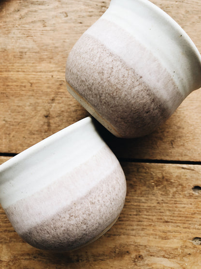Pair of Pink Ombré Pottery Cups