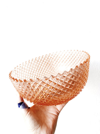 1930’s Blush Depression Glass Flower Bowl
