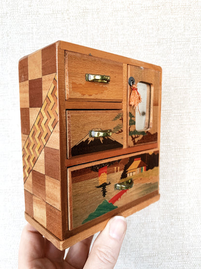 Mini Vintage Wood Hutch Japan
