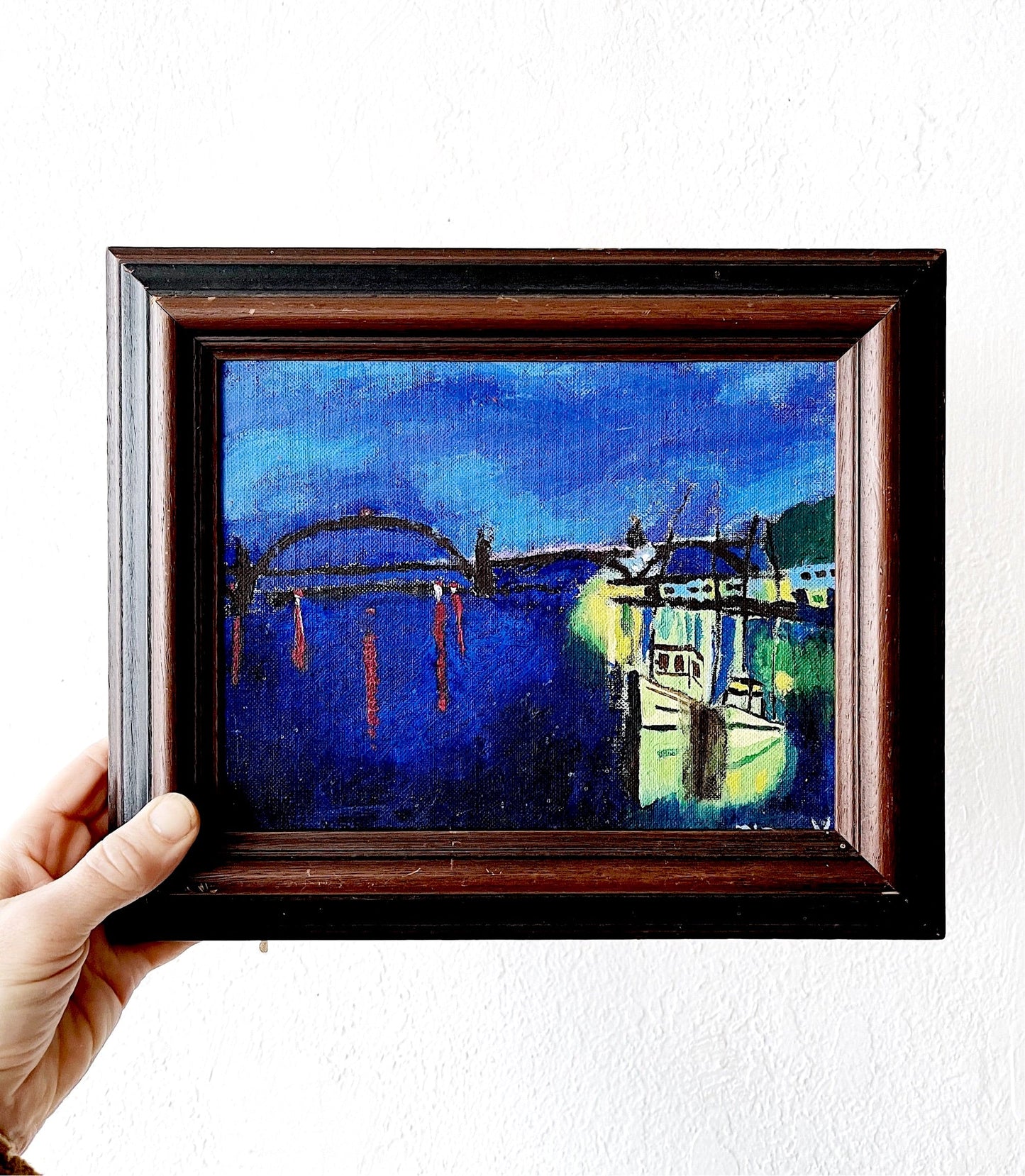 Original Painting St John’s Bridge at Night