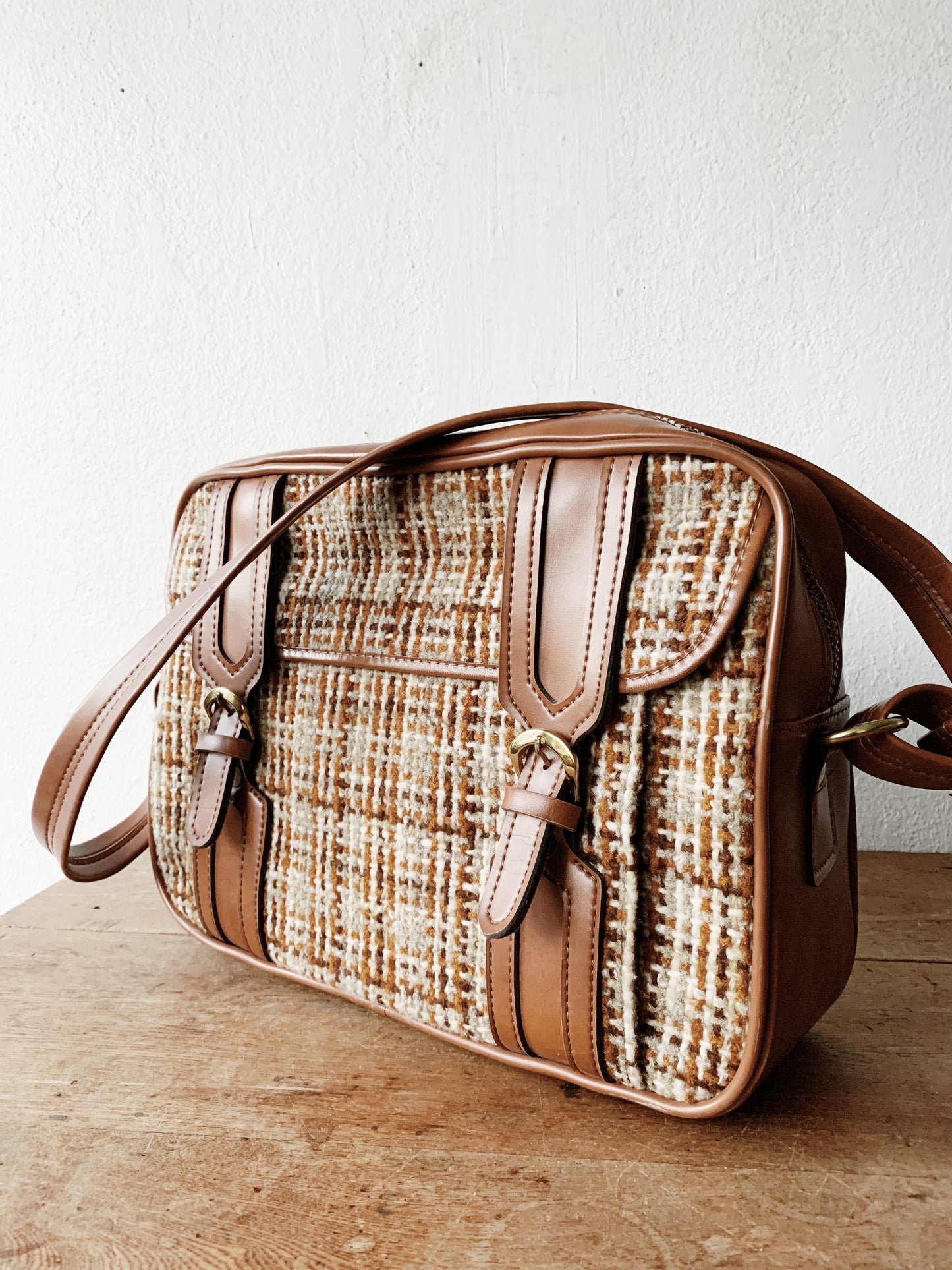 Vintage Tweed Tote / Overnighter