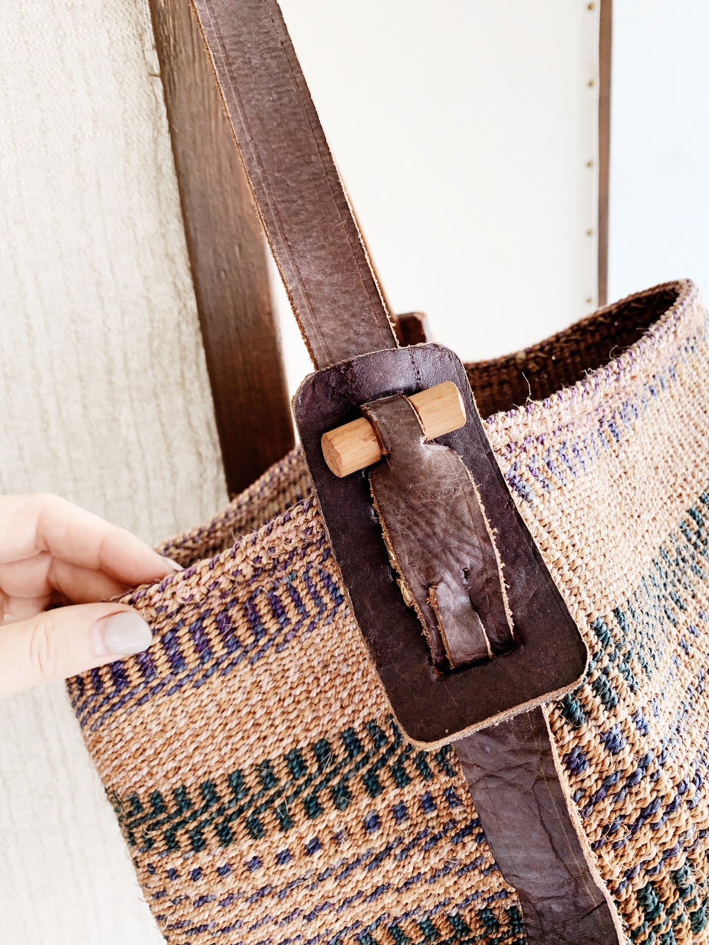 Vintage Woven Kenya Tote