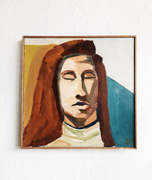 Vintage Self Portrait Painting