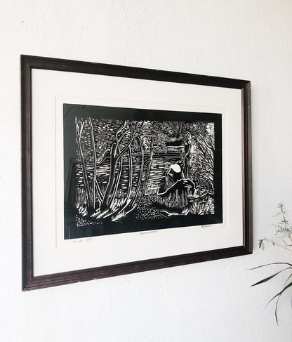 Large Original Woodcut