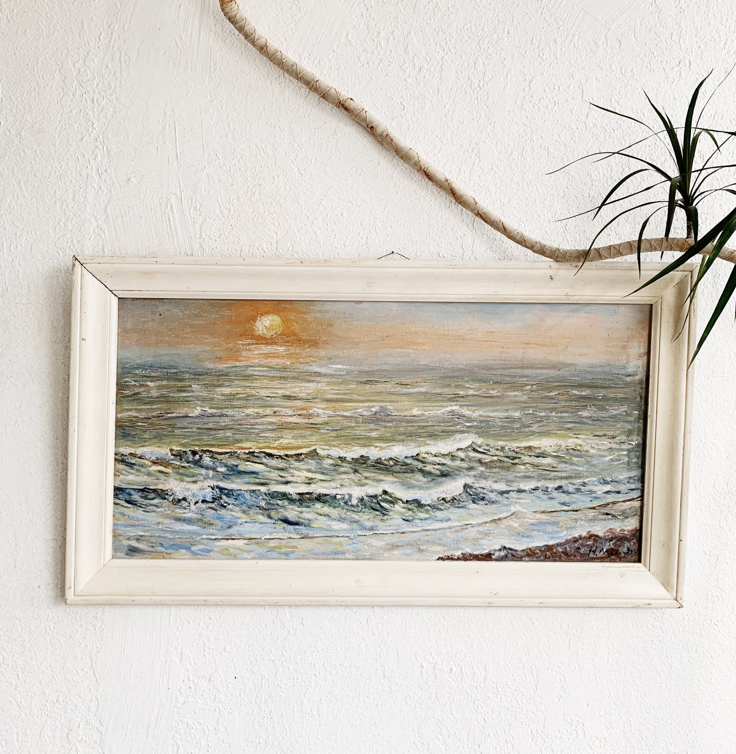Vintage Framed Seascape Painting