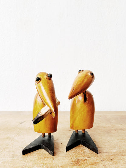 Vintage Wooden Bird Clip