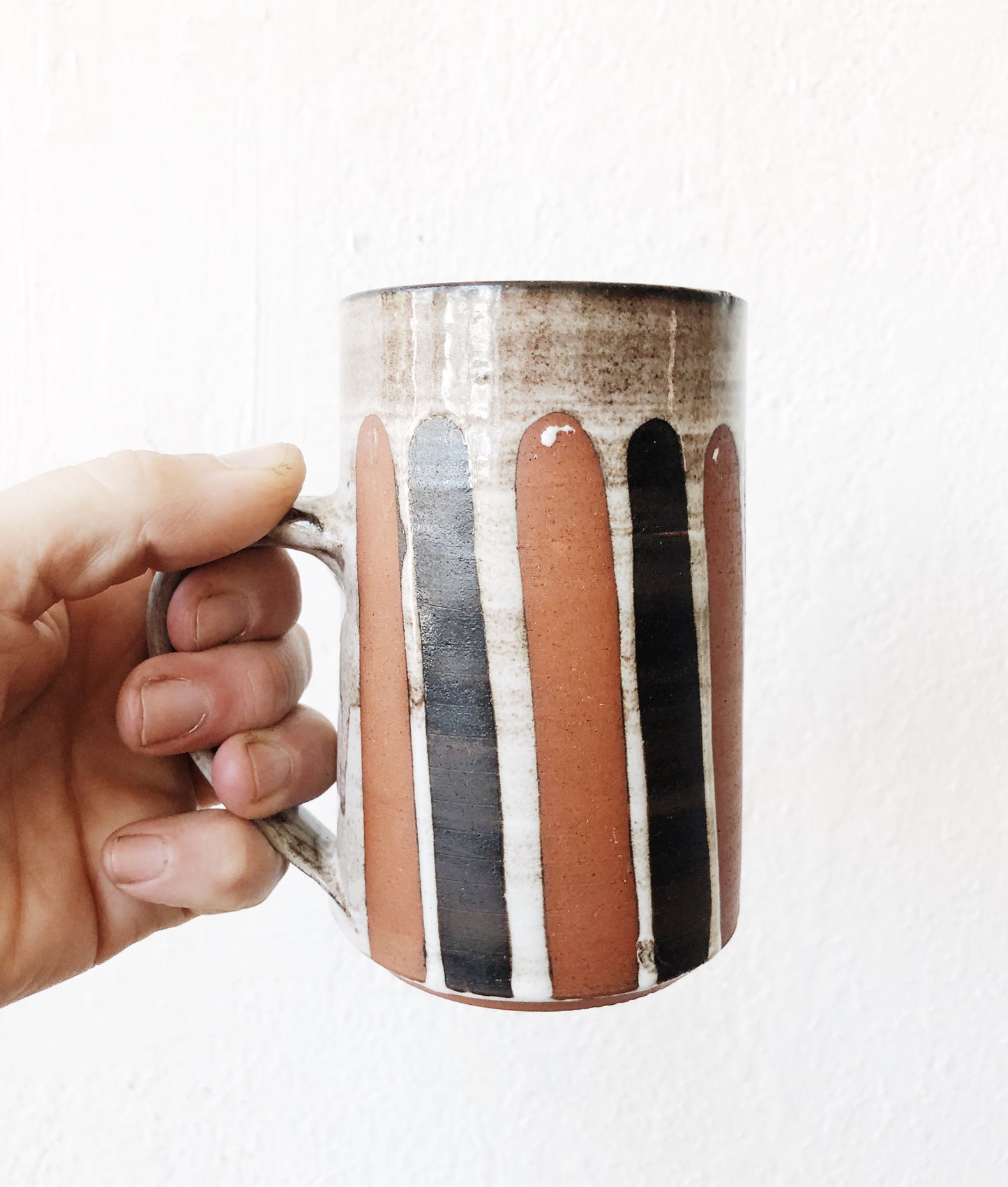 Mid Century Briglin Pottery Mug Set