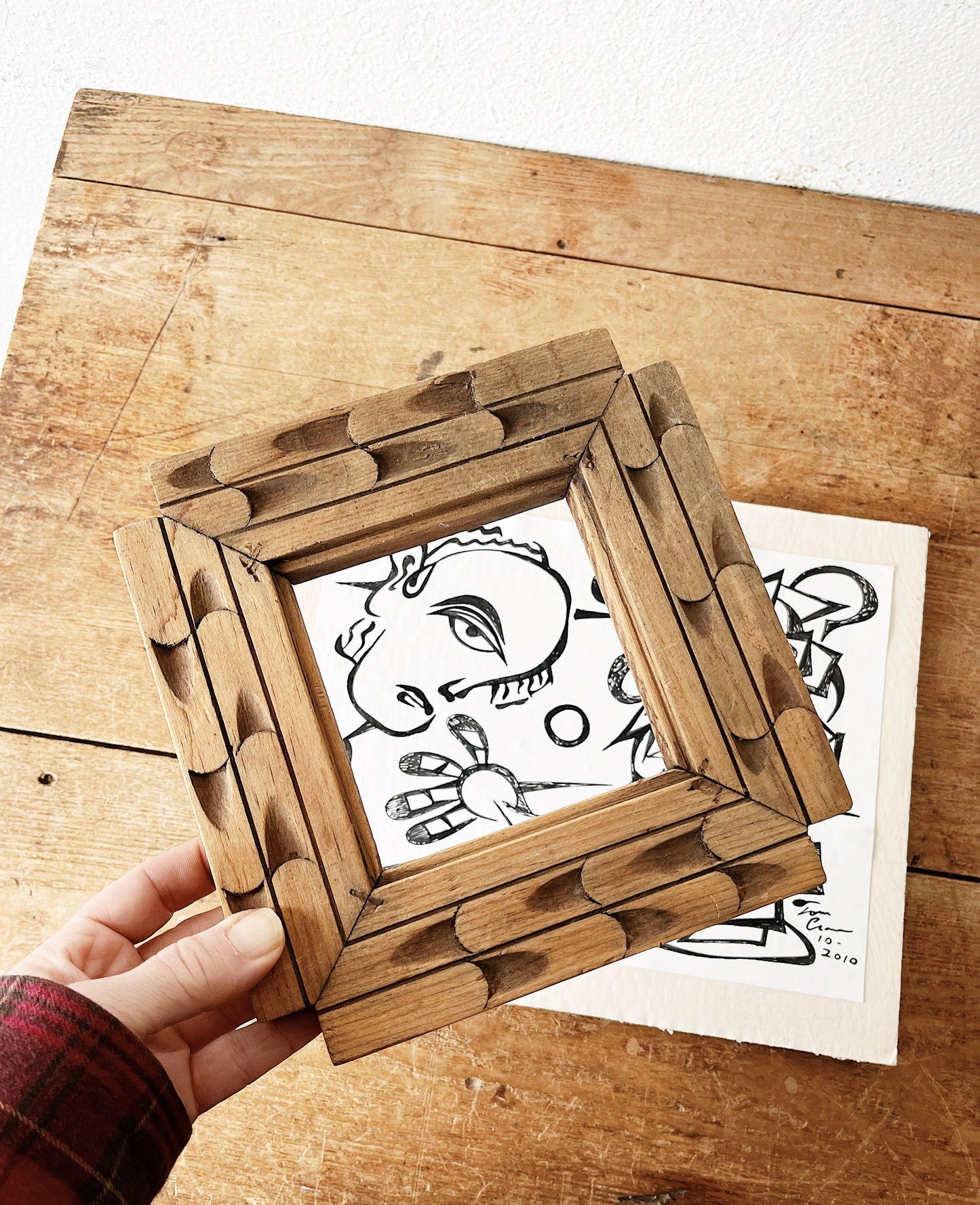 Carved Folk Wood Frame