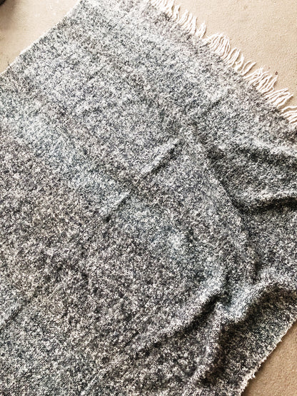Vintage Salt and Pepper Wool Blanket