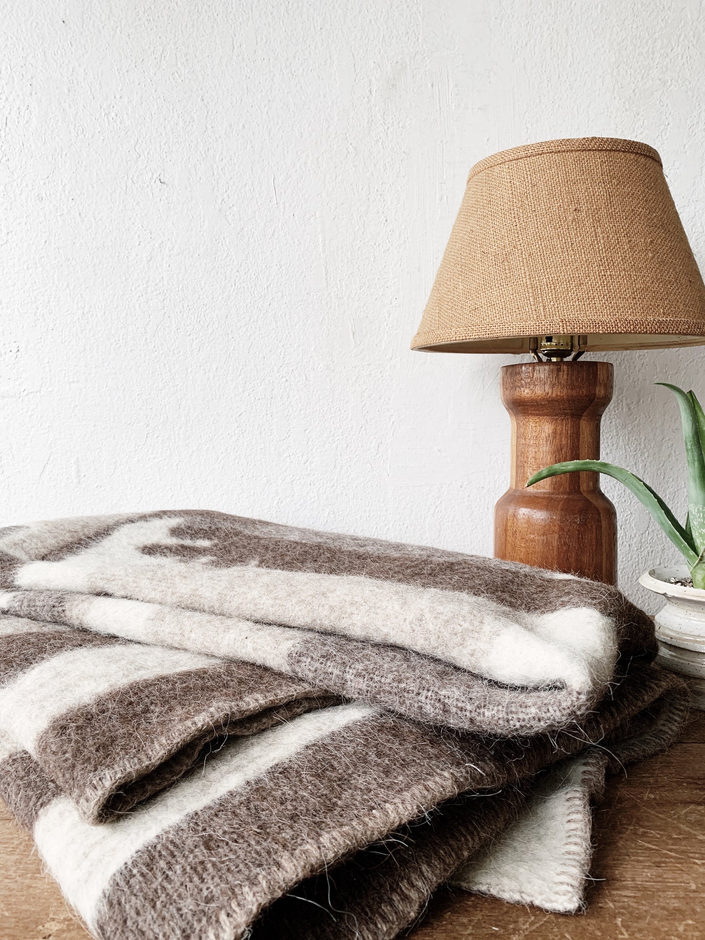 Vintage Handmade Wood Lamp