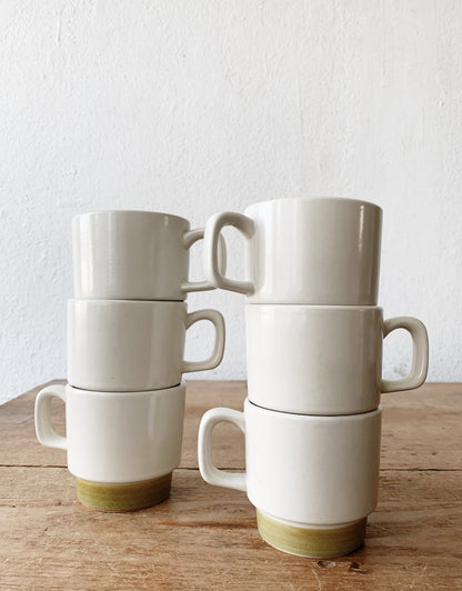 Vintage Stoneware Mugs Japan Set of Six