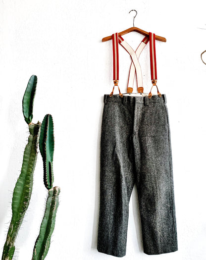 Vintage LL Bean Thick Wool Trousers with Suspenders