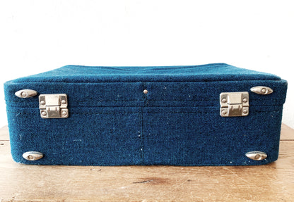 Mid Century Royal Blue Skyway Suitcase with Keys