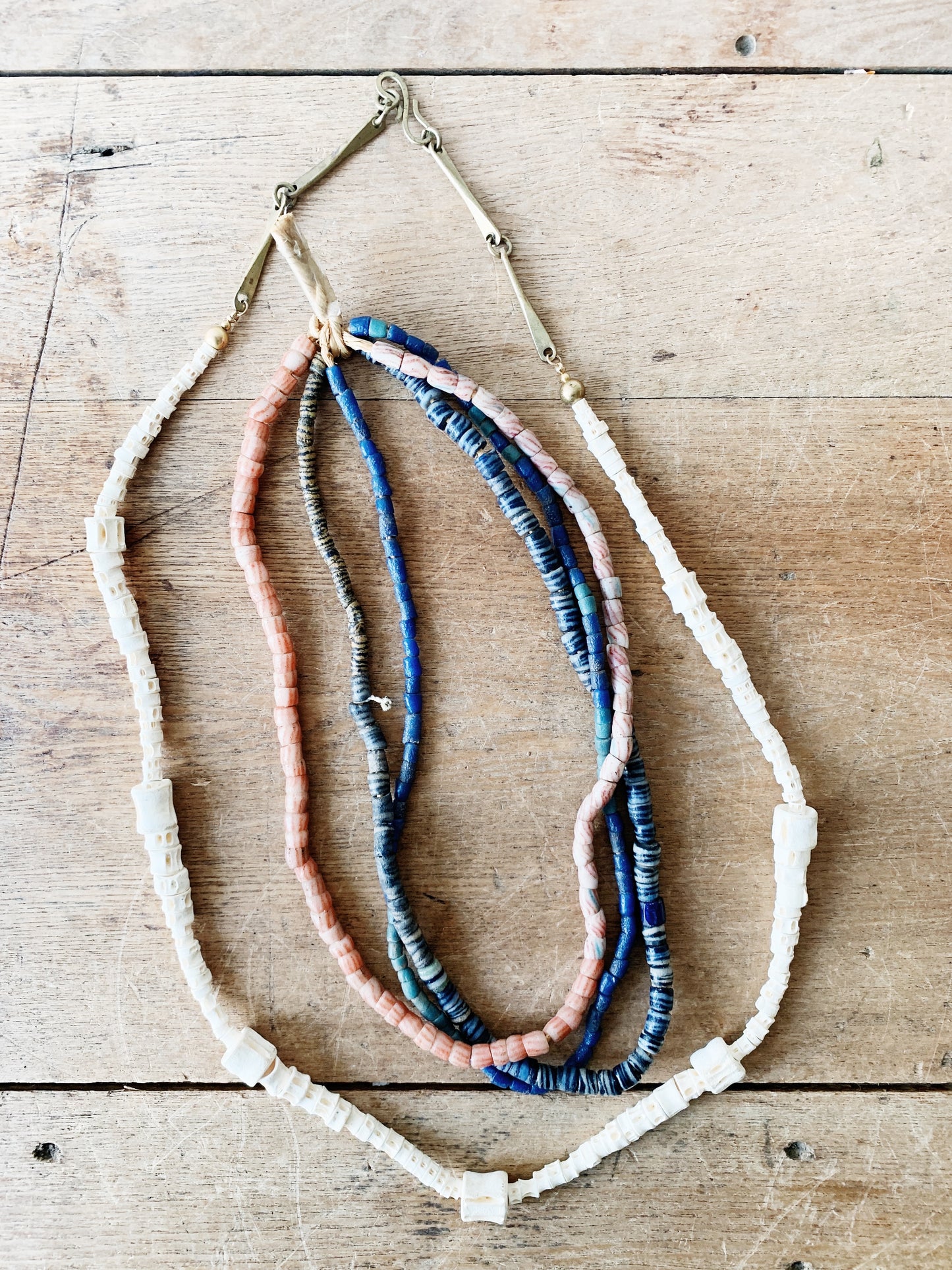 Vintage Triple Strand African Trade Beads