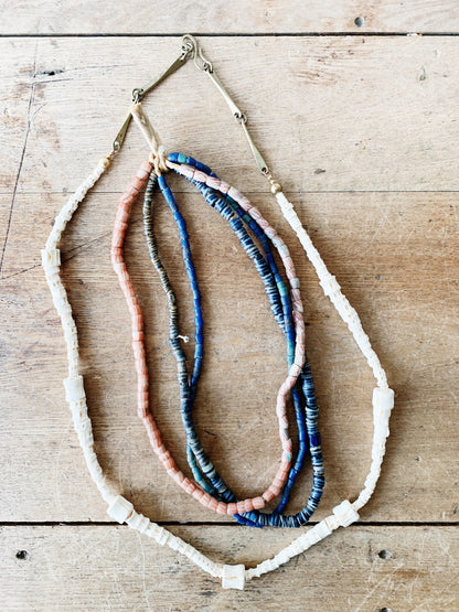 Vintage Triple Strand African Trade Beads
