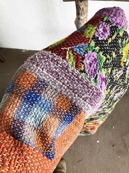 Vintage Reversible Cotton Kantha Quilt
