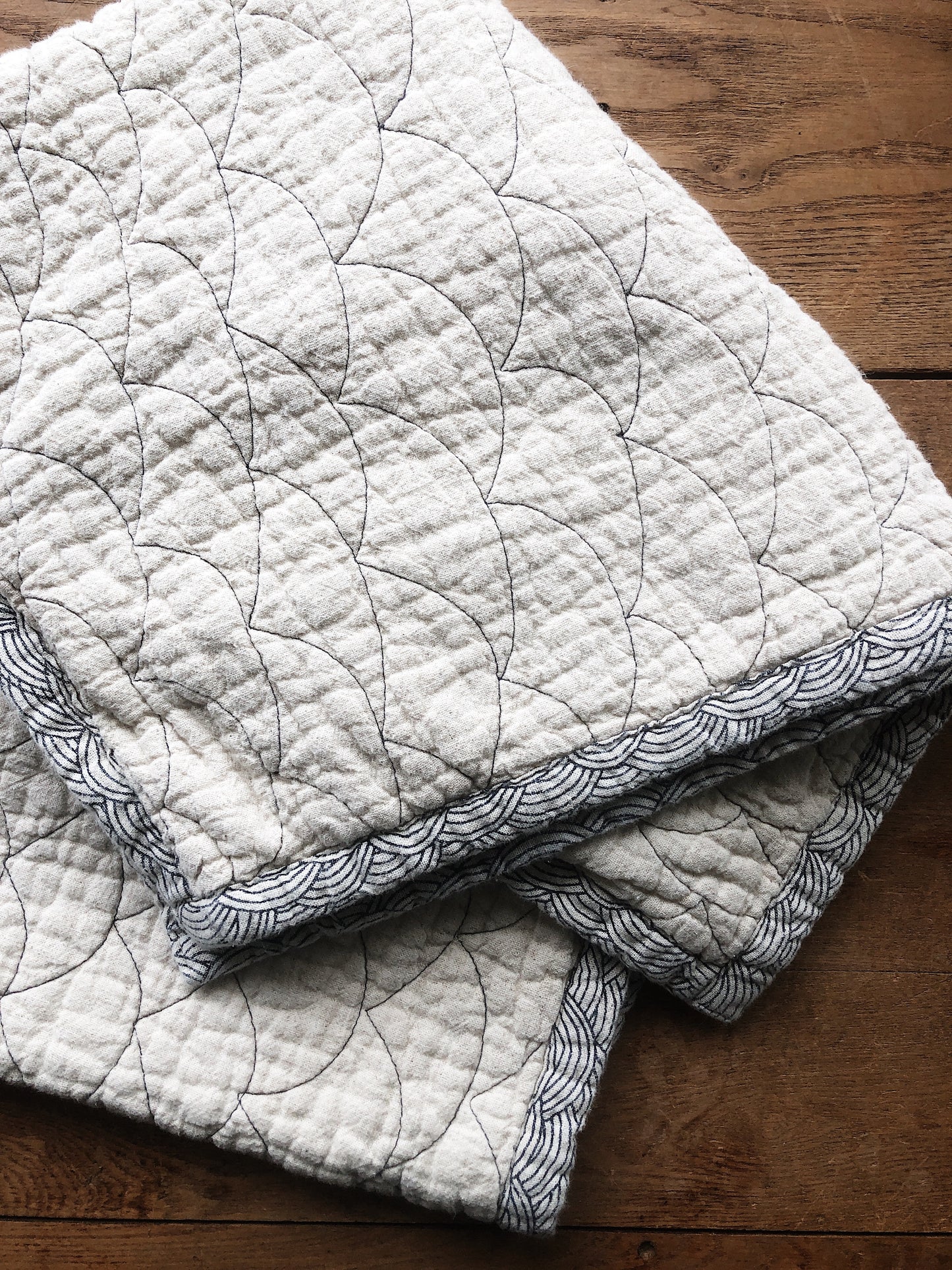 Pair Vintage Quilted Japanese Pillow Cases