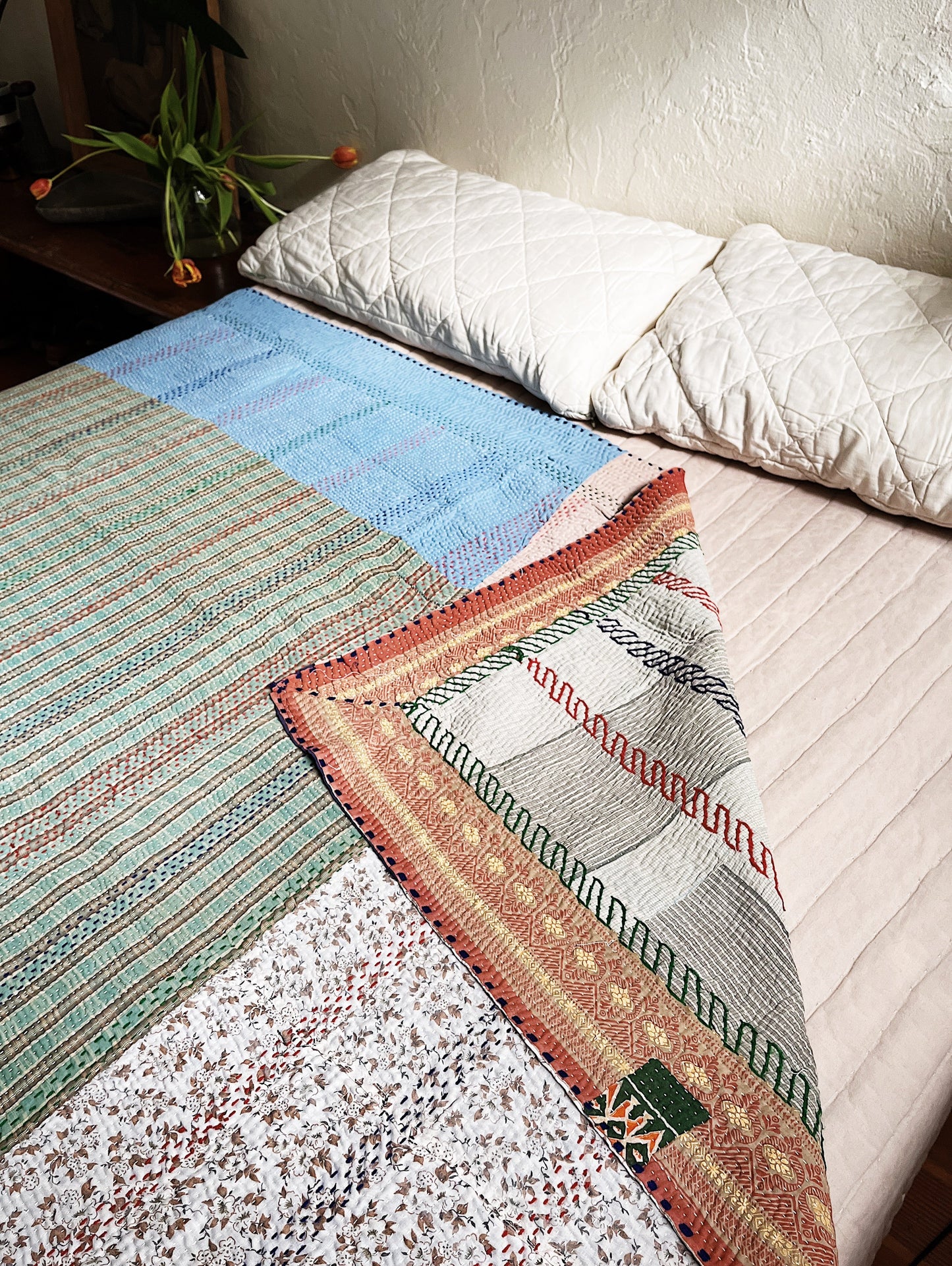 Handmade Cotton Kantha Quilt
