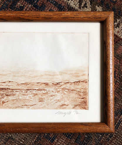 Original High Desert Landscape Etching