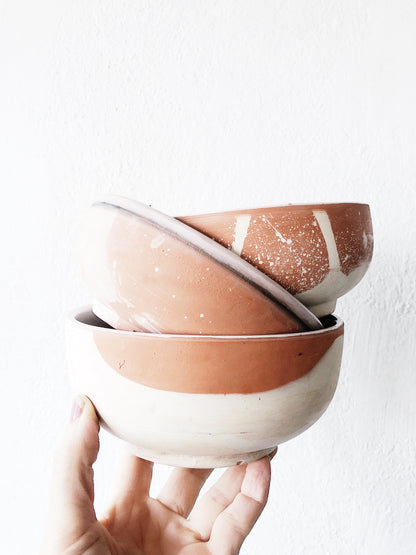 Set of Three Handmade Pottery Bowls