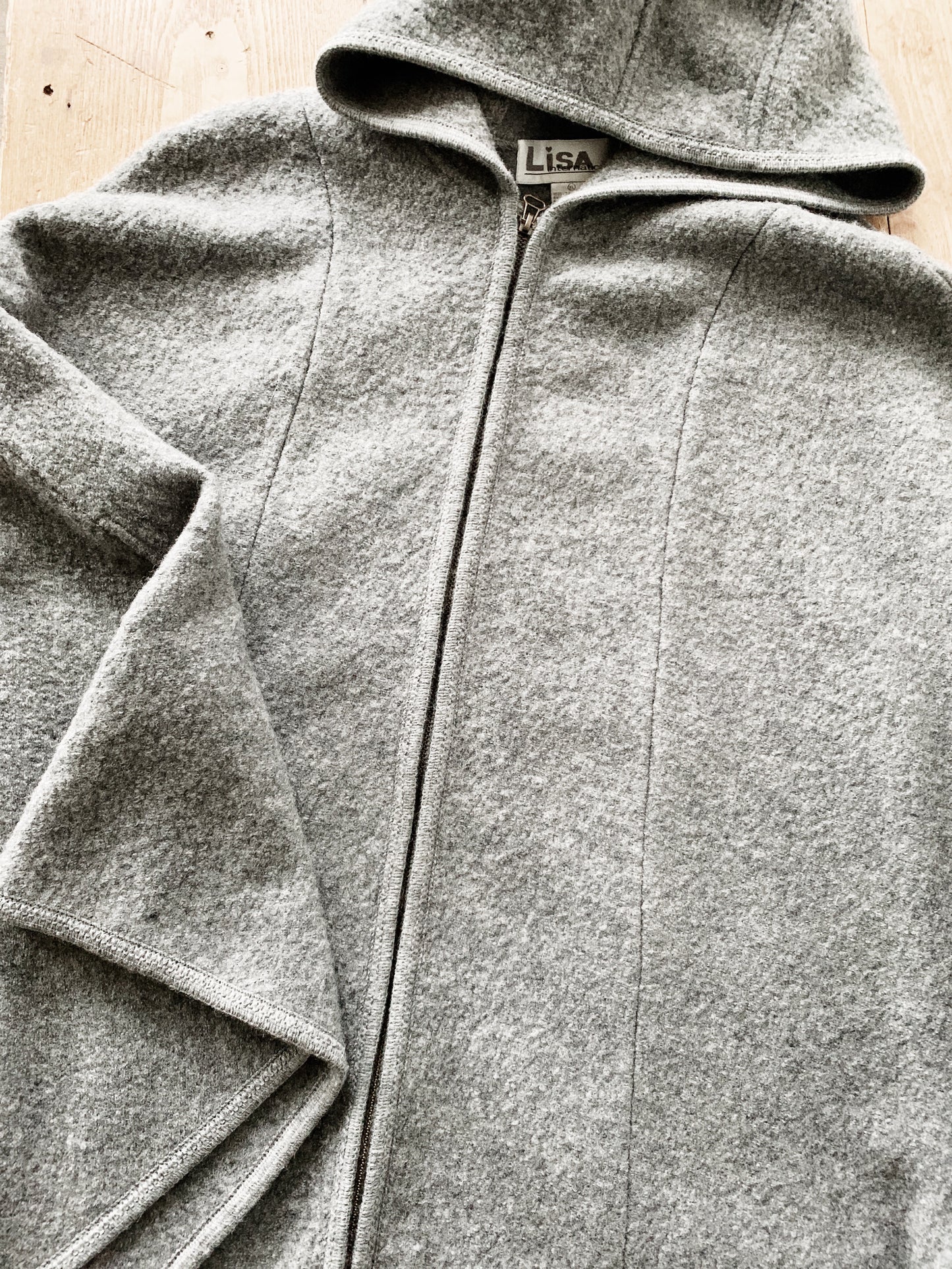 Boiled Wool Hooded Cape