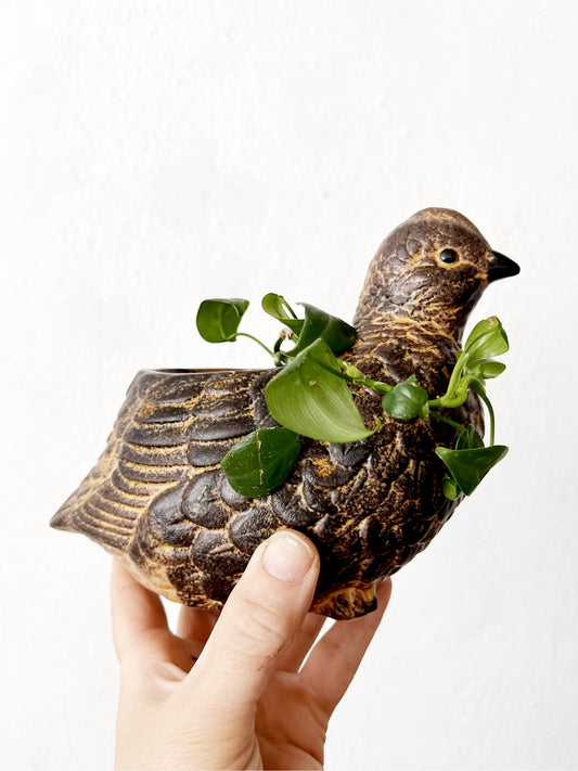 Vintage Pottery Bird Planter