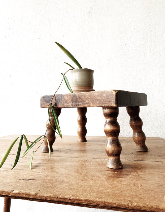 Chunky Vintage Wood Stool