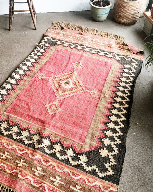 Vintage Wool Dhurrie Rug