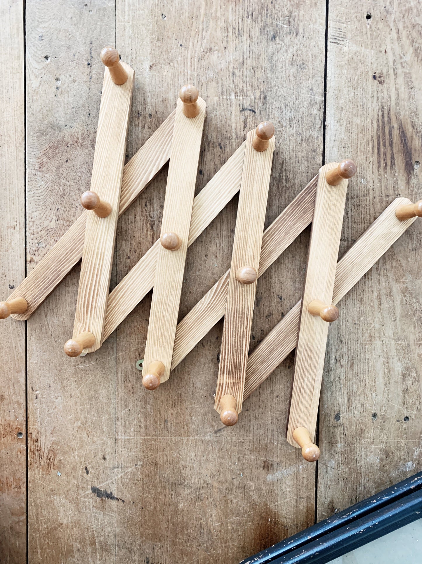 Vintage Wood Peg Rack