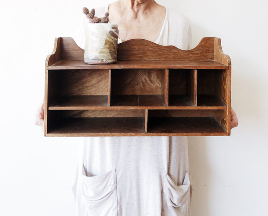 Vintage Wood Desk Cubby