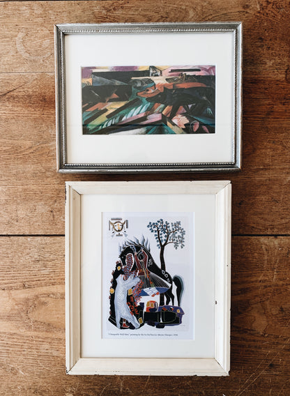 Vintage Framed Wolf Art