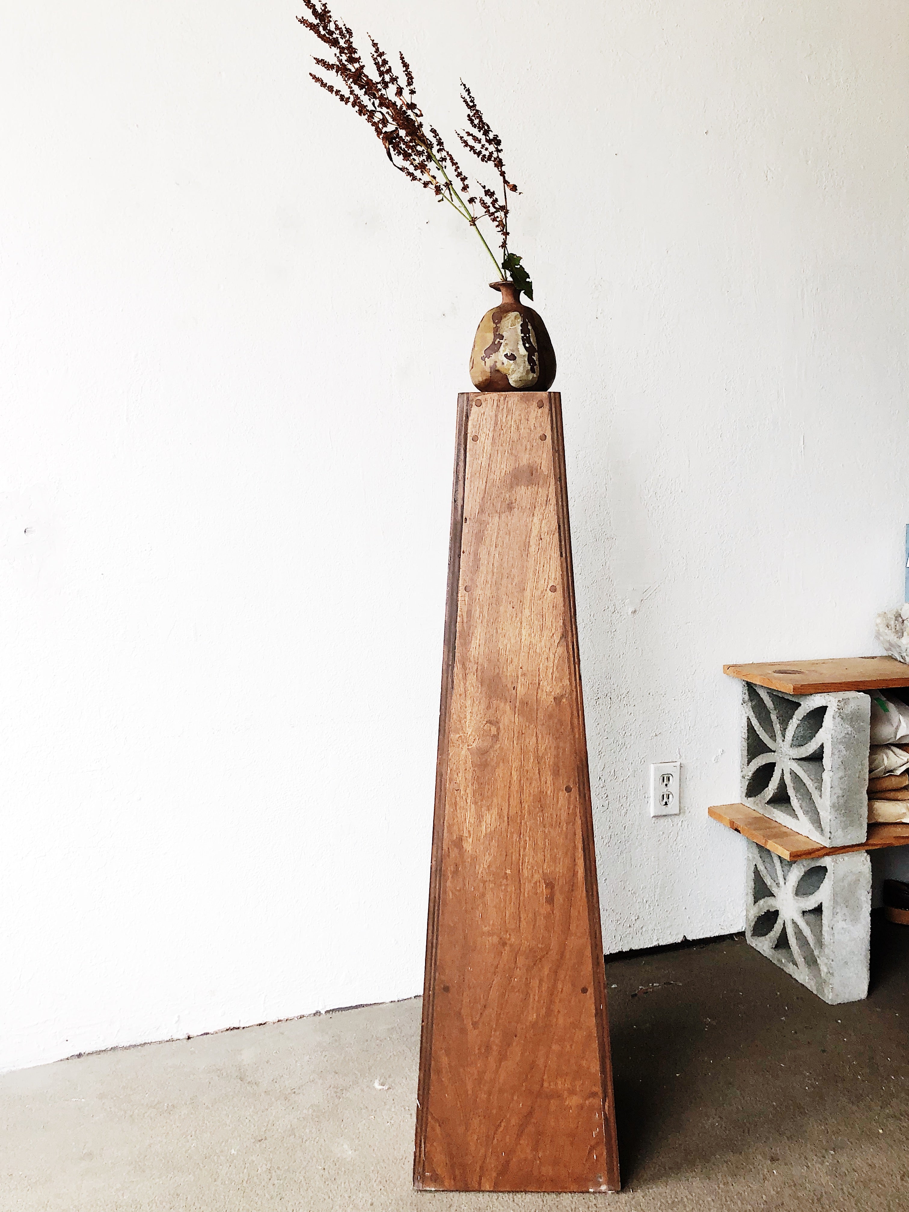 Tall Vintage Wood Display Plinth - Thumbnail 4