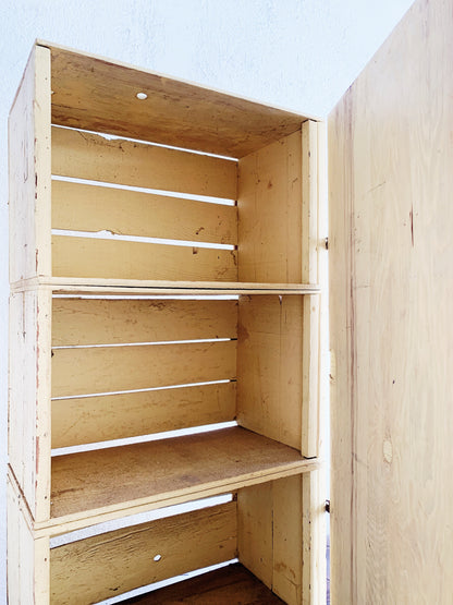 Rustic Vintage Wood Shelf Cupboard