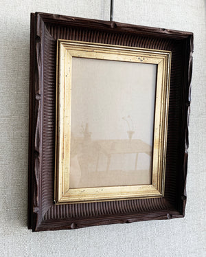 Vintage Carved Wood Frame with Glass