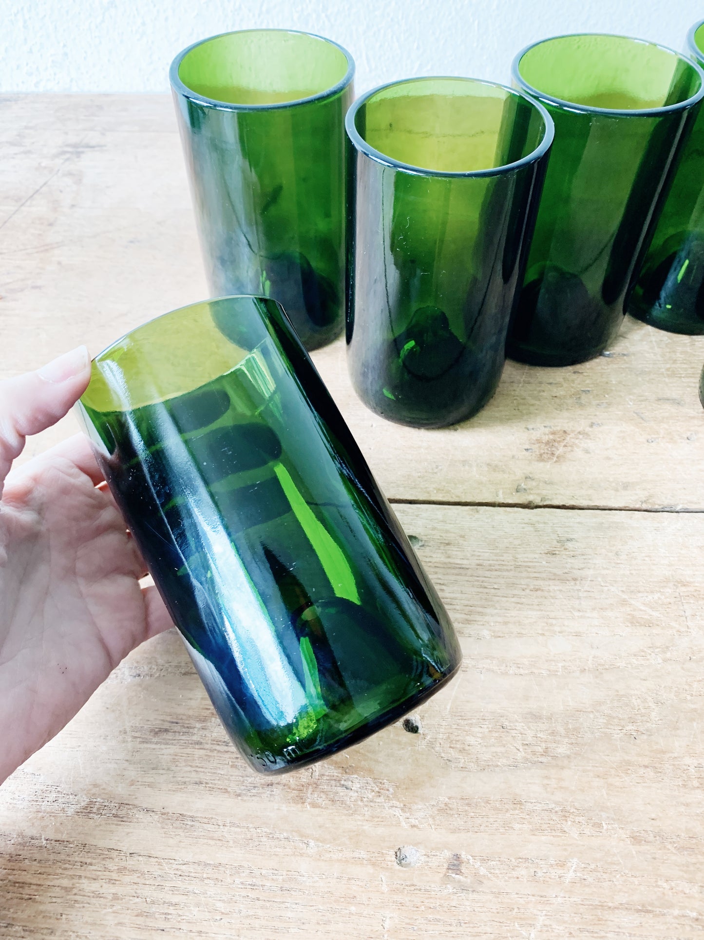 Upcycycled Green Bottle Tumblers