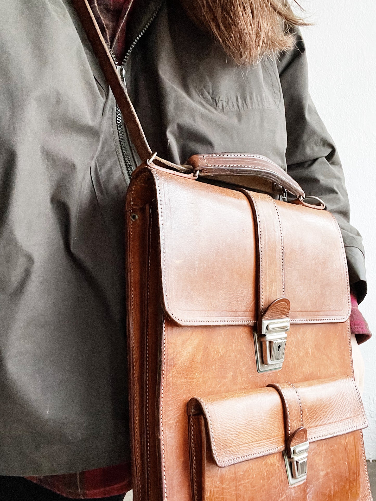 Vintage Leather Cross Body Satchel