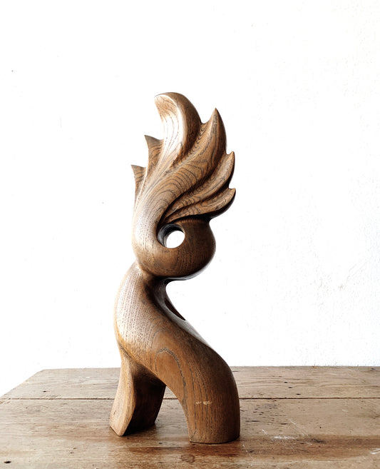 Vintage Hand Carved Wood Sculpture