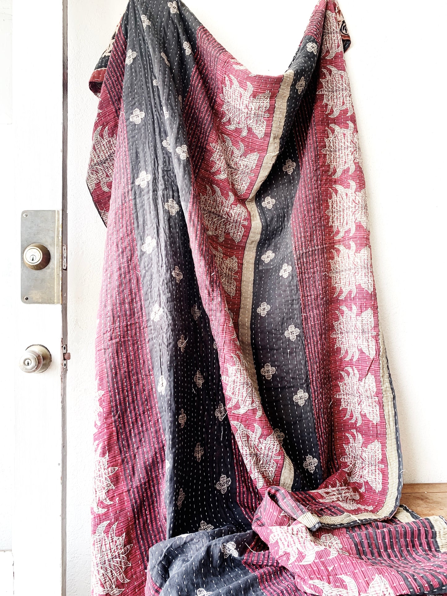 Vintage Cotton Kantha Quilt