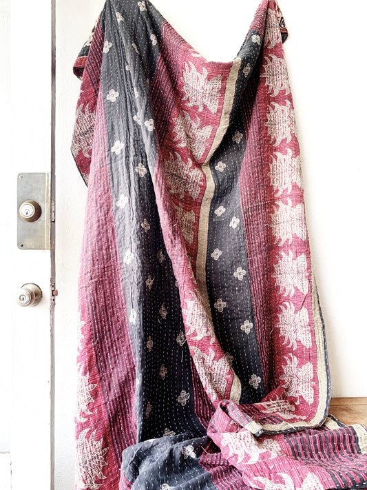 Vintage Cotton Kantha Quilt