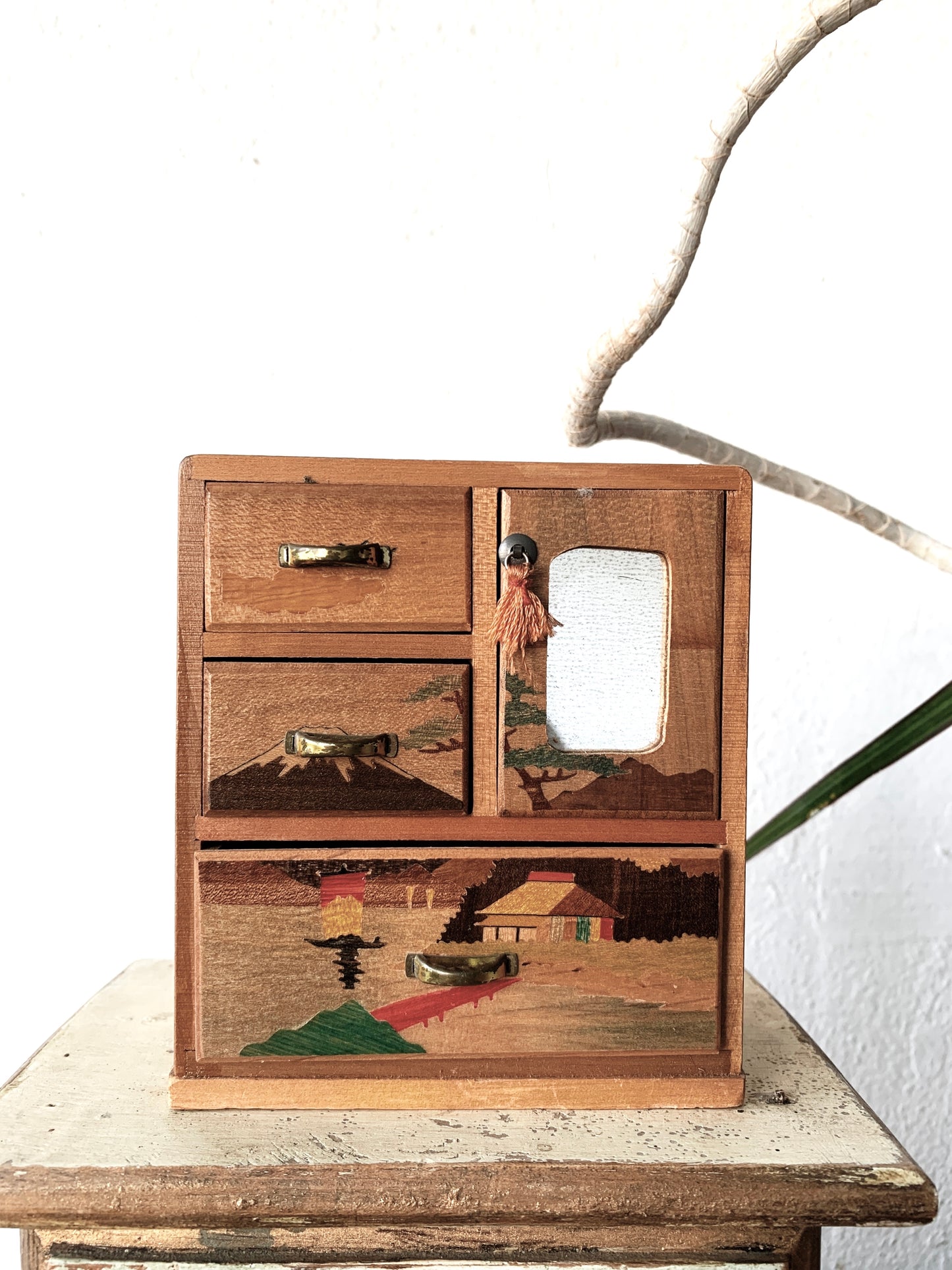 Mini Vintage Wood Hutch Japan
