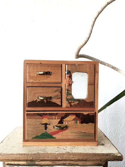 Mini Vintage Wood Hutch Japan