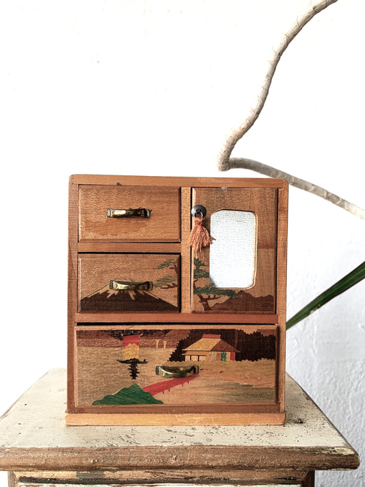 Mini Vintage Wood Hutch Japan