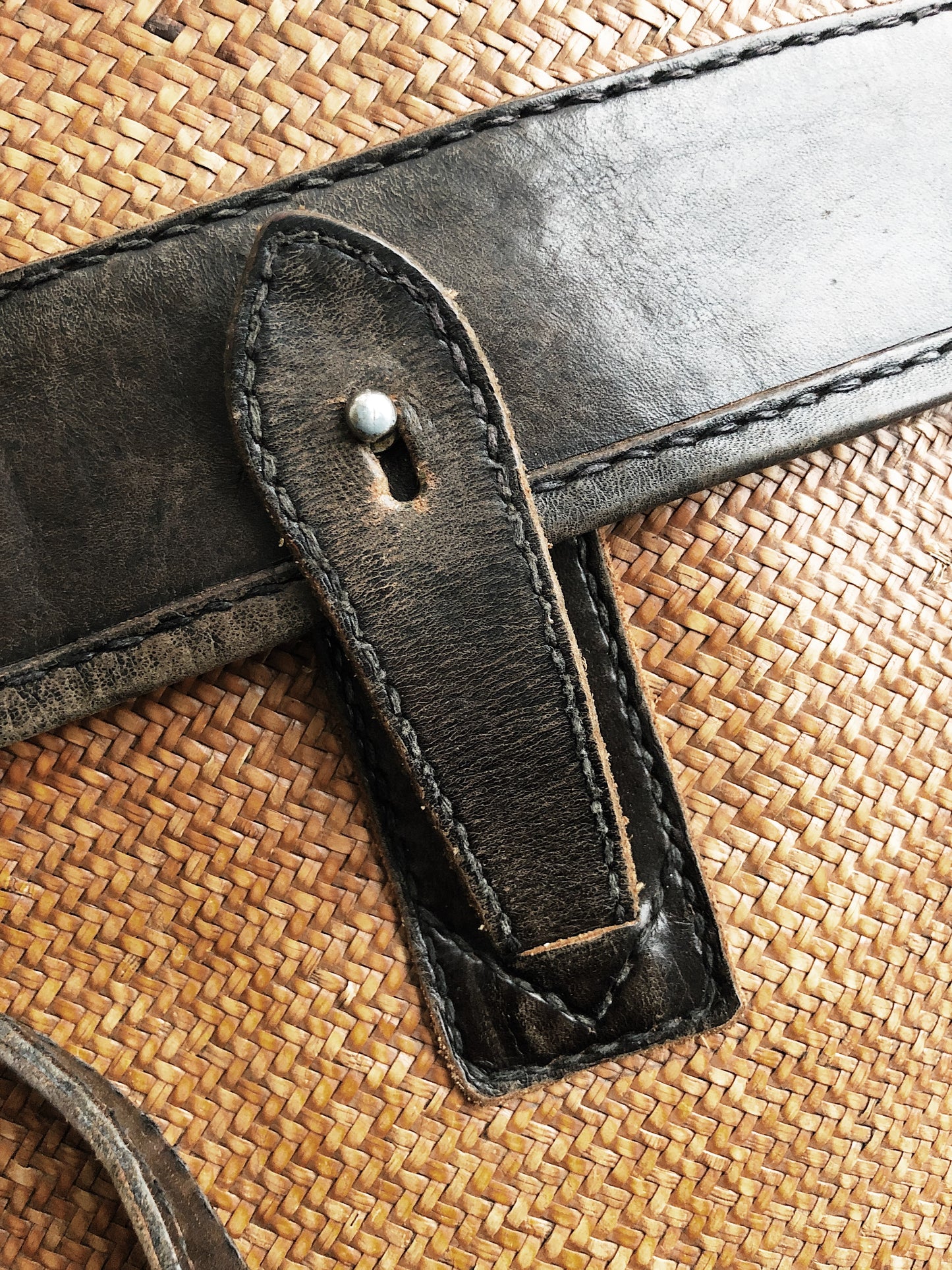 Vintage Leather and Straw Briefcase