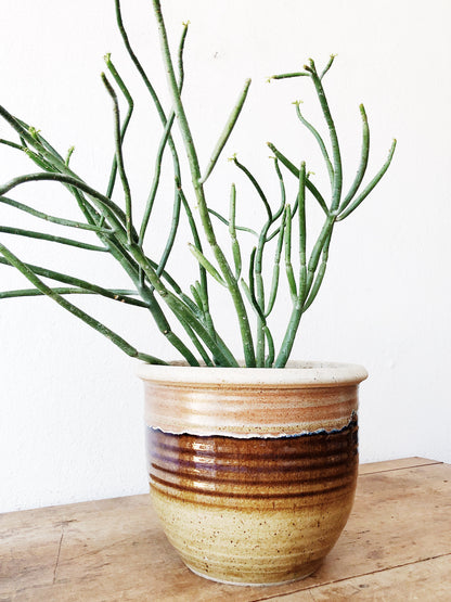 Large Vintage Handmade Stoneware Planter