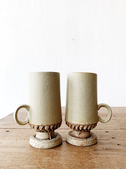 Handmade stoneware Mug Pair