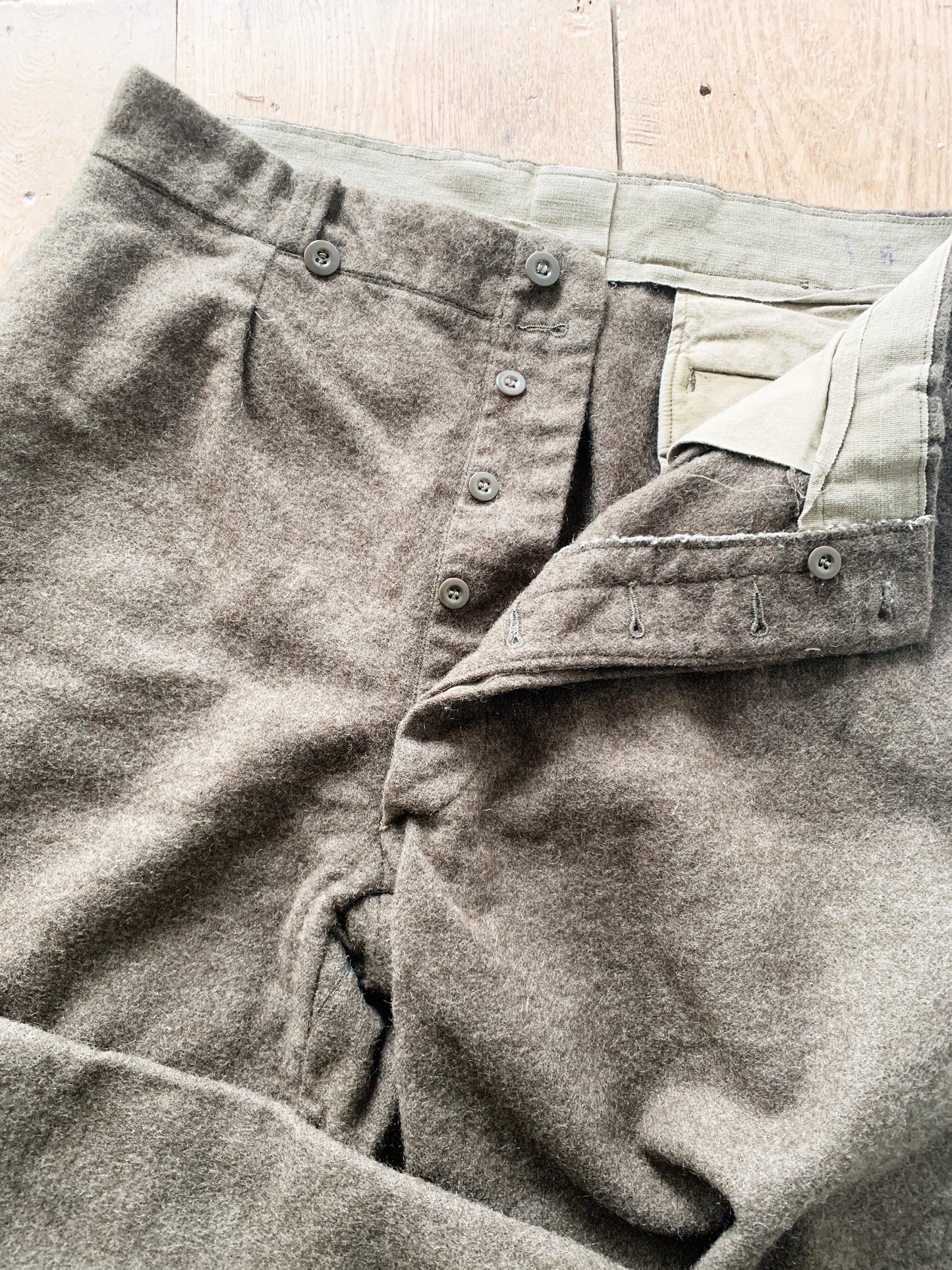 1960’s Button Fly Military Issue Wool Trousers