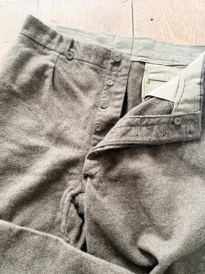 1960’s Button Fly Military Issue Wool Trousers
