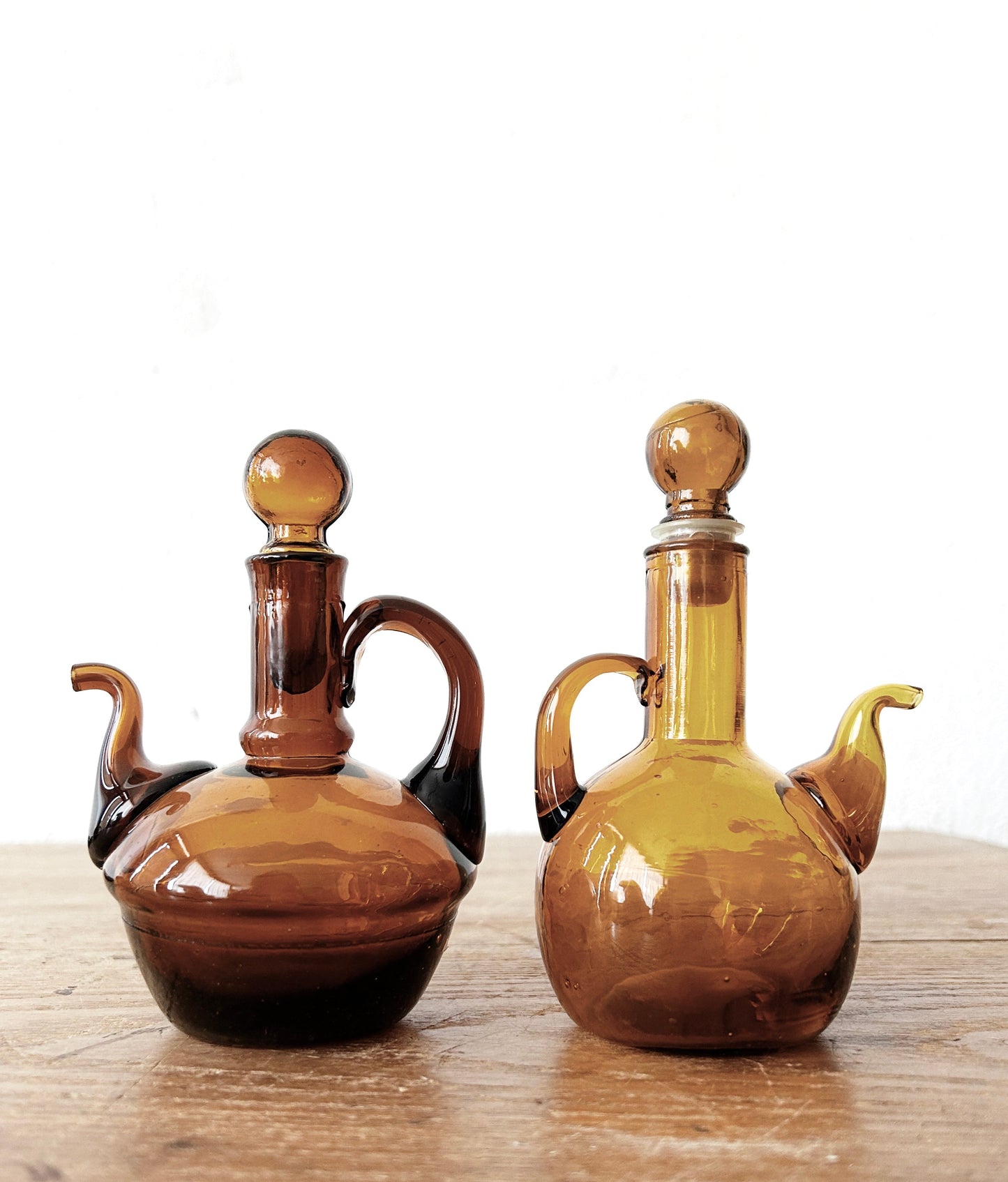 Vintage Amber Glass Cruet