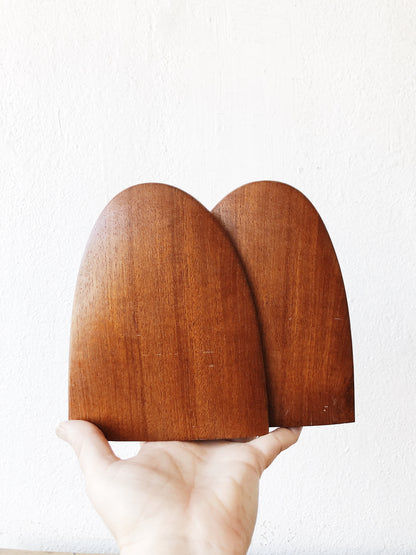 Mid Century Teak Bookends