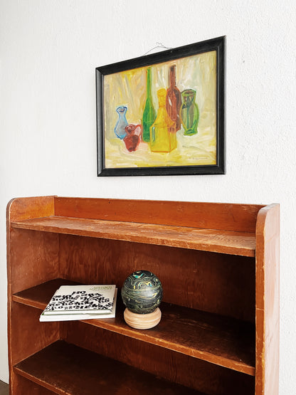 Vintage Rolling Wood Bookcase